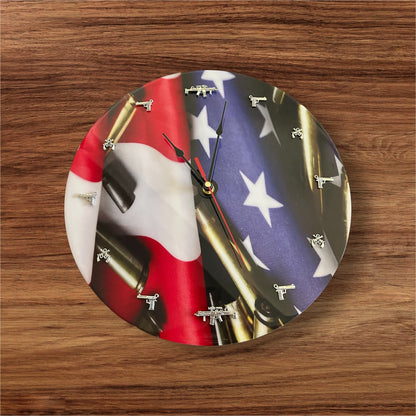 14” Patriotic Gun Clock - Resin River Boards