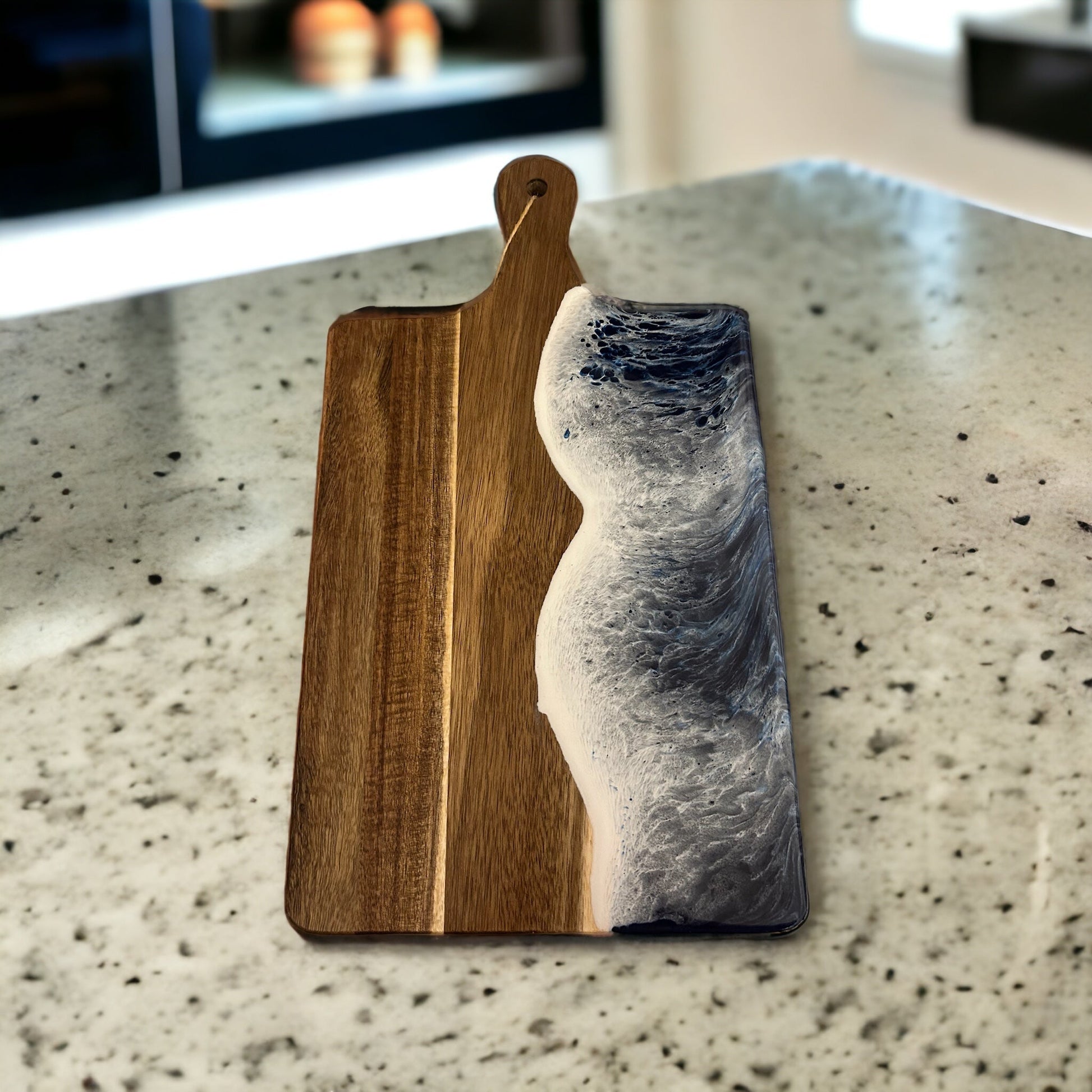 Acacia Paddle Handle Cutting Board - Resin River Boards